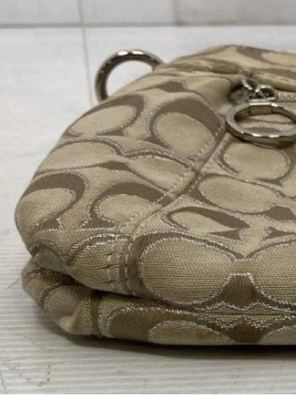 Coach Beige Signature Canvas Crossbody Bag
